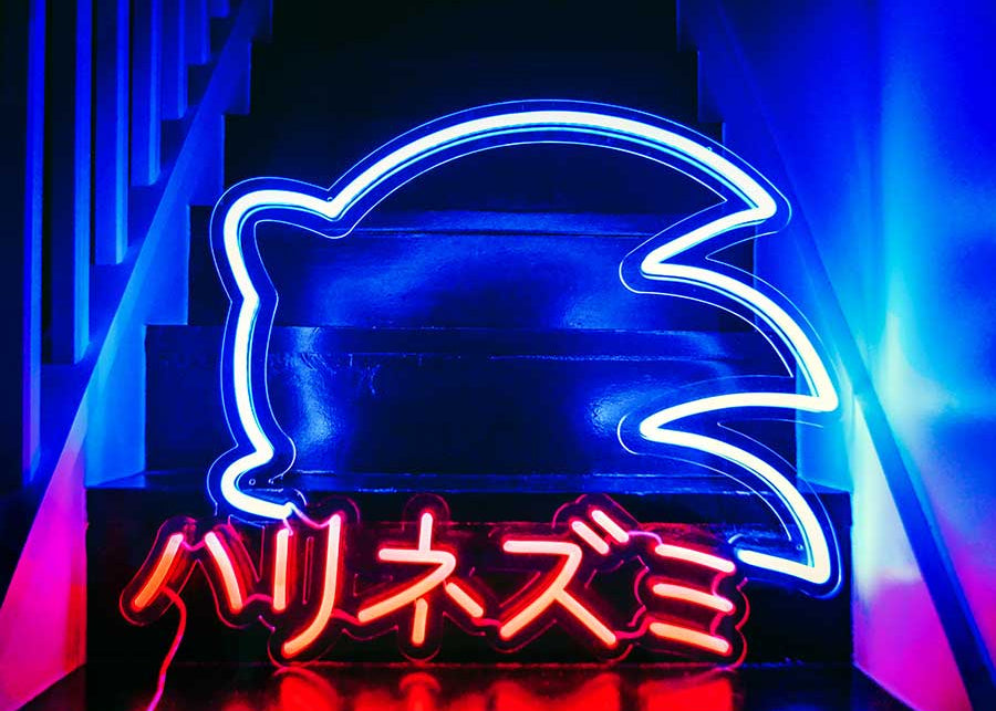 Néon Hérisson Bleu